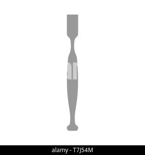 Medical bone chisel vector equipment metal sign. Blade tool professional icon Stock Vector