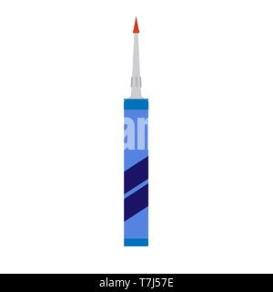 Sealant work coating and caulking isolated builder tool fix. Professinal silicon waterproof vector flat icon Stock Vector