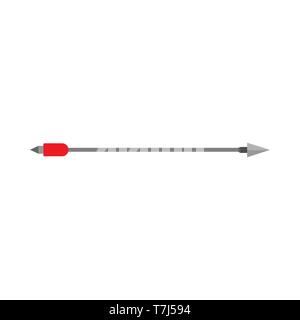 Arrow bow sign archery vector red icon. Concept equipment weapon element Stock Vector