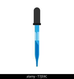 Dropper pipette treatment equipment healthy sign vector icon. Pharmacy instrument aromatherapy extract Stock Vector