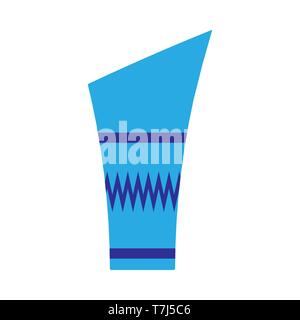 Vase blue style flat element closeup icon. Vector jug silhouette isolated white Stock Vector