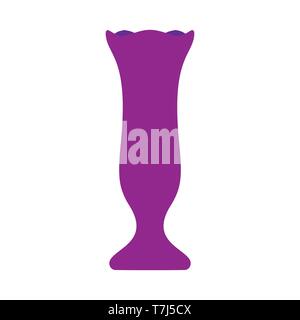 Vase style flat element closeup icon. Vector jug silhouette isolated white Stock Vector