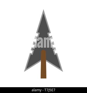 Arowhead bow flat vector shape element archery. Tribal weapon icon retro Stock Vector