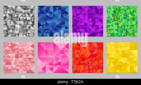 Abstract polygonal dynamic gradient triangle background design set Stock Vector