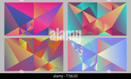 Multicolored geometric dynamic gradient triangular background design set Stock Vector