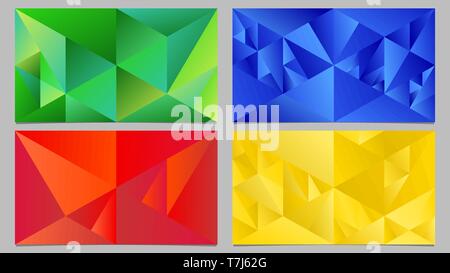 Dynamic abstract geometric gradient triangle desktop background set Stock Vector