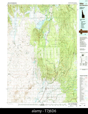 USGS TOPO Map Idaho ID Ashton 239352 1989 100000 Restoration Stock Photo