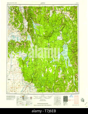 USGS TOPO Map Idaho ID Ashton 239598 1958 250000 Restoration Stock Photo