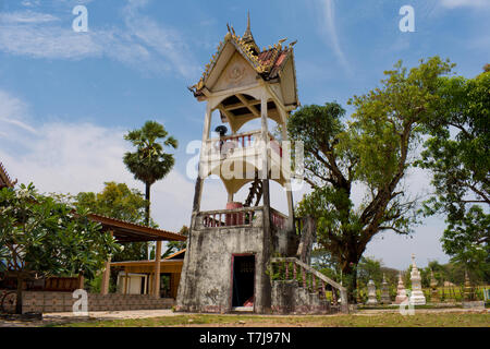 Tower at Wat That Buddhist Temple in Champasak, Laos Stock Photo