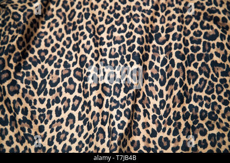 Leopard print pattern fabric texture background effect leopard fabric sample Stock Photo