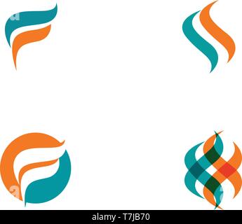 F letter logo and symbols template vector icons , Stock Vector