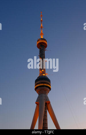 The Tashkent Television Tower Toshkent Teleminorasi a 375-metre-high tower currently the second tallest structure in Central Asia located in Tashkent capital of Uzbekistan Stock Photo