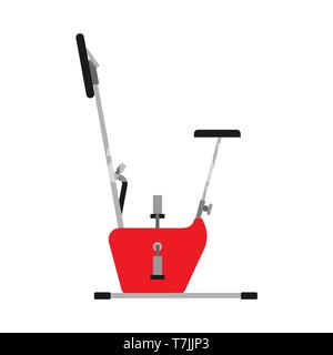 Exercise bike sport fitness activity vector icon. Gym healthy workout body cycle. Flat stationary equipment cardio exercycle Stock Vector