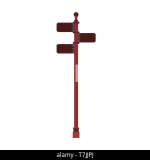 Guide board vector icon direction sign banner. Road billboard frame arrow panel. Post destination wooden way street Stock Vector