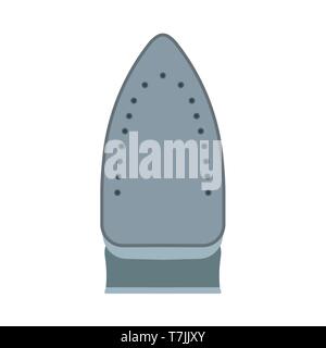 Iron steam electric appliance clothing vector icon. Domestic laundry equipment household. Smooth flat tool back view Stock Vector