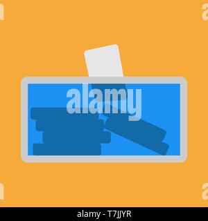 Voting urn election vector icon choice. Democracy ballot box candidate president political. Secret card referendum bulletin Stock Vector