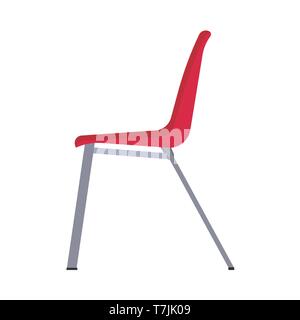 Office chair side view vector icon fruniture. Seat business interior element work job. Black flat ergonomic equipment Stock Vector