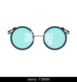 Reading glass vector icon eye lens vision isolated. Fashion spectacle frame optical view. Accessory flat geek round symbol Stock Vector