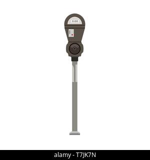 Parking meter vector icon symbol. Car ticket street traffic. Slot machine coin entrance drive. Urban public hold security Stock Vector