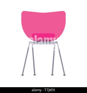 Chair front view vector icon fruniture illustration isolated white. Interior seat office symbol. Modern sofa stool living room Stock Vector