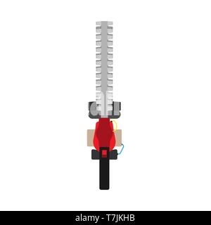 Gardem hedge trimmer vector grass lawn tool icon. Plant equipment nature cut. Machine shear power scissors farmer Stock Vector