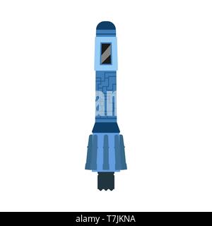 Lander vector icon astronomy space illustration. Moon rocket cosmos travel. Exploration mars spaceship shuttle discovery Stock Vector