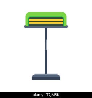 Table lamp bright style electric symbol vector icon. Indoor equipment loft interior light. Furniture bedside Stock Vector