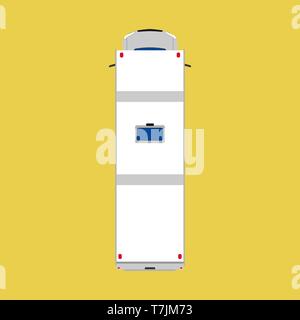 Camper van top view car illustration. Vacation vehicle travel summer bus. Caravan transport truck white. Cartoon flat family wagon Stock Vector