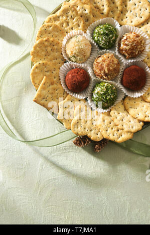 Crackers and Cheese Balls Stock Photo