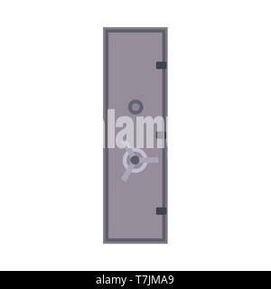 Bank safe vector icon deposit door. Business finance protection metal lock isolated. Money box cash flat storage Stock Vector