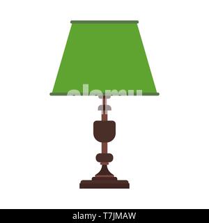Reading lamp desk vector icon equipment. Light bulb office table furniture bright. Interior cartoon flat simplicity symbol Stock Vector