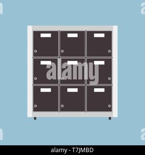 File archive vector icon business document folder data. Isolated storage office. Organize binder catalog cabinet tray Stock Vector