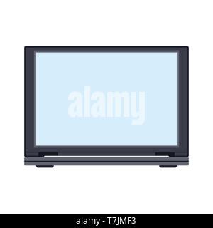 Laptop front view vector icon business screen blank. Above notebook flat display PC equipment. Office device personal portable Stock Vector