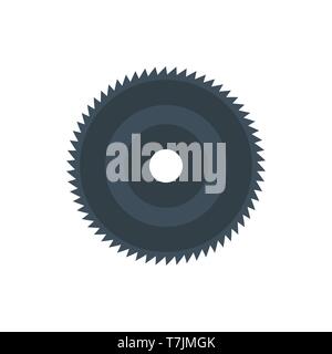 Round saw vector circular tool blade icon. Circle equipment metal industry cut disc isolated. Rotary power wheel Stock Vector