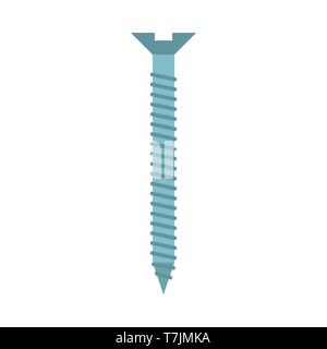 Screw vector icon construction metal industry element. Iron tool hardware flat rivet. Work fix sign silhouette Stock Vector
