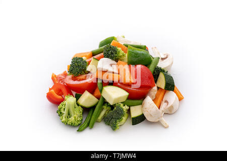 Chopped fresh vegetables ready for stir frying Stock Photo