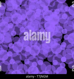 Translucent purple circles of different sizes. Vector seamless illustration. Stock Vector