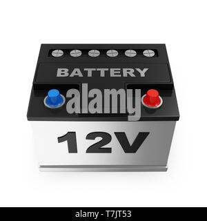 Car Battery isolated on white background Stock Photo