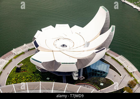 An Aerial View Of The ArtScience Museum, Singapore, South East Asia Stock Photo