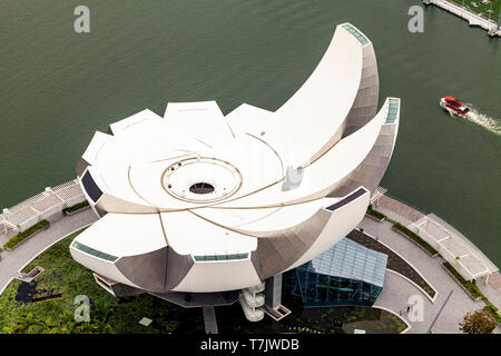 An Aerial View Of The ArtScience Museum, Singapore, South East Asia Stock Photo