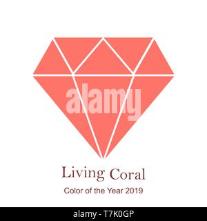 Pink Diamond icon isolated. Vector illustration. Symbol of Diamond in trendy pink color Stock Vector