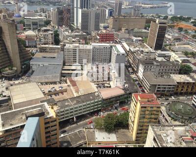 City of Abidjan by sky filmed from the building Stock Photo