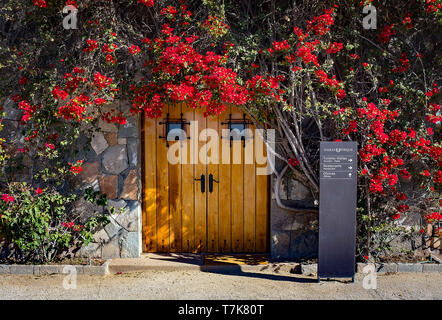 April 2019: A colorful entry to the Haras de Pirque Winery in the Maipo Valley, Chile. Stock Photo