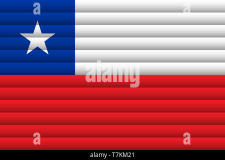 National Flag of Chile. For Independence Day. Vector Illustration. Stock Vector