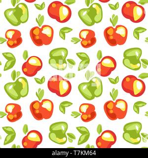 Seamless pattern of apples Stock Vector