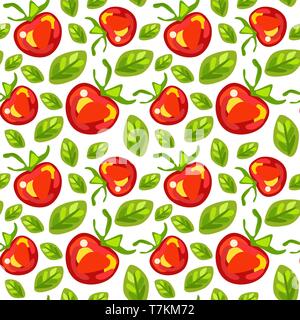Seamless pattern of tomatoes Stock Vector
