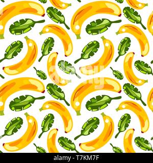 Seamless pattern of bananas Stock Vector