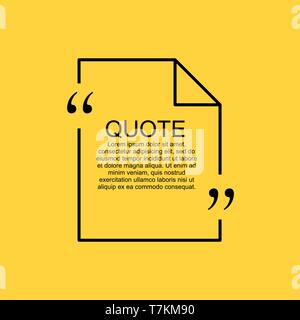 Quote text bubble. Commas, note, message and comment. Design element similar to quote. Text, commas, quote and note. Motivation and inspiration. Quote Stock Vector