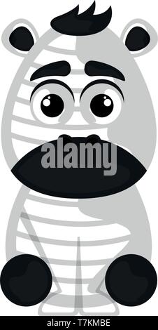 Isolated cute zebra on white background Stock Vector