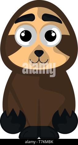 Isolated cute sloth on white background Stock Vector